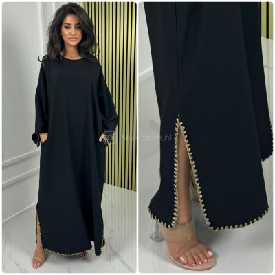 Golden Embroidery Detail Oversized Maxi 